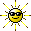 SunShyne with moving sparkling arms, sunglasses, and a smile