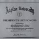 Shyne's President's List Honors Certificate for March 2011