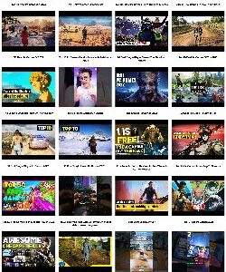 A video gallery of PC Game videos