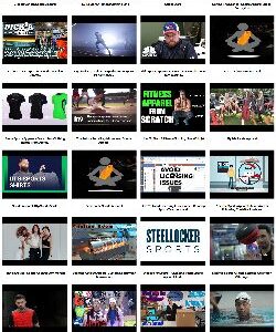 A video gallery of Sports Apparel videos