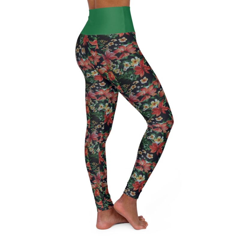 BOB Long Petal High Waisted Leggings in Slick Green