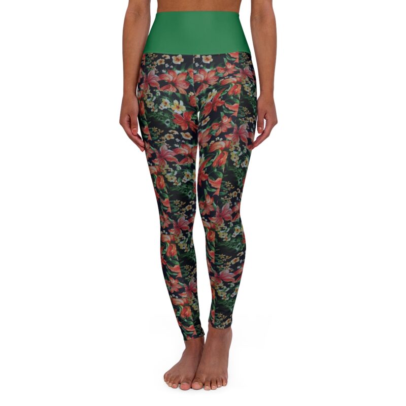 BOB Long Petal High Waisted Leggings in Slick Green - Image 2