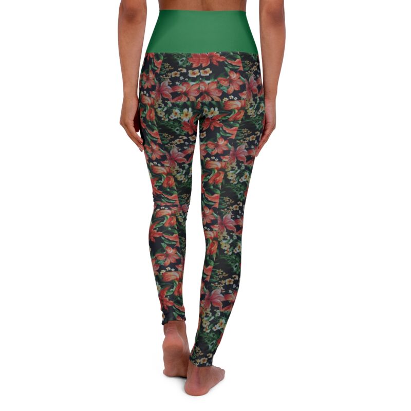 BOB Long Petal High Waisted Leggings in Slick Green - Image 3