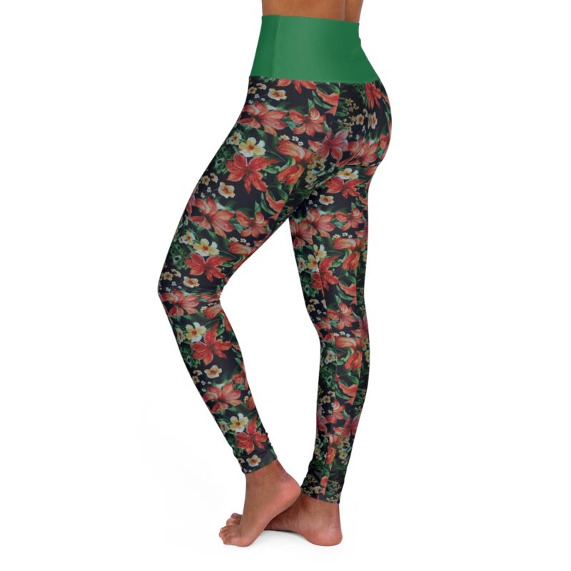 BOB Long Petal High Waisted Leggings in Slick Green - Image 4