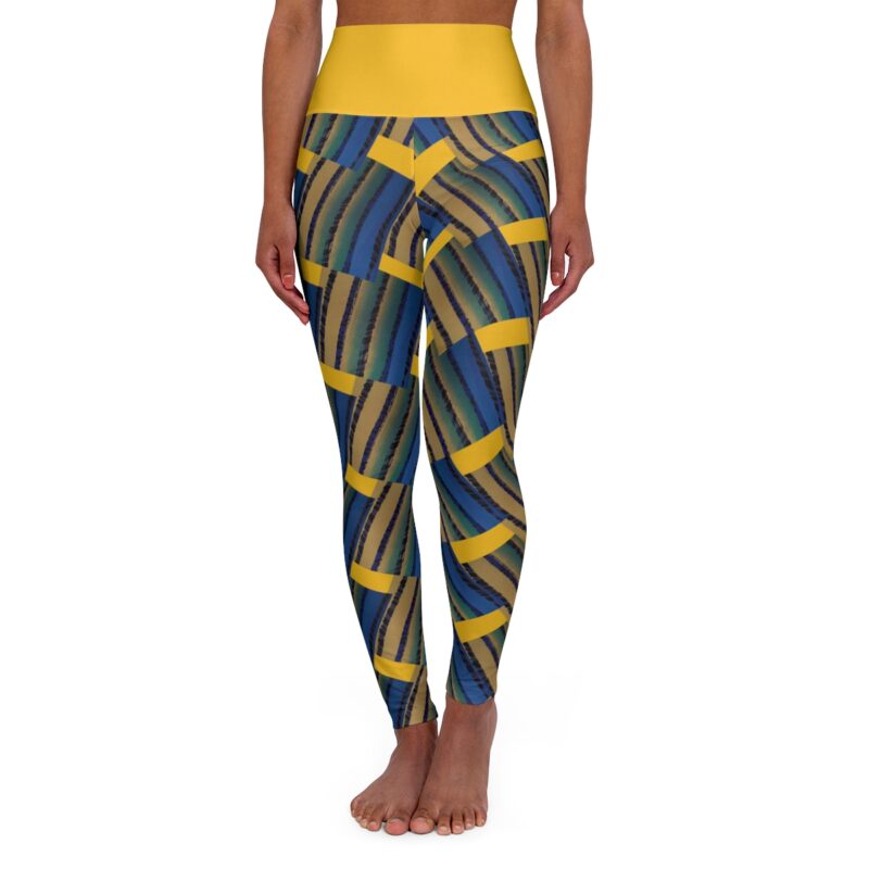 BOB Bow Colored Slatted High Waisted Leggings in Slick Yellow