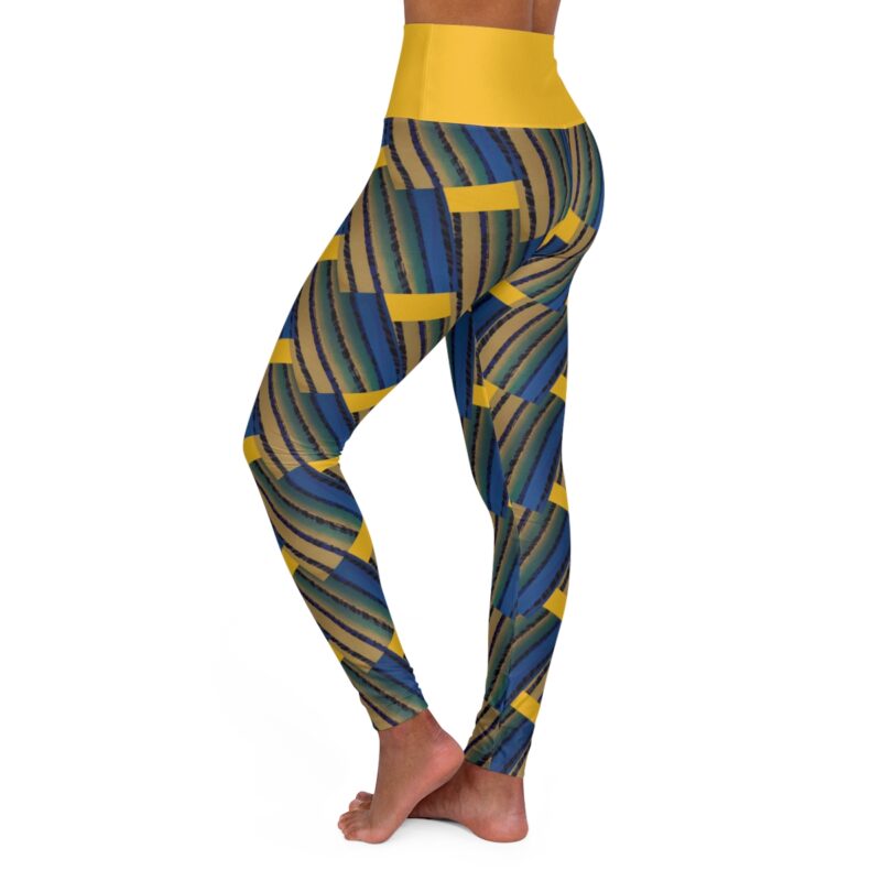 BOB Bow Colored Slatted High Waisted Leggings in Slick Yellow - Image 3