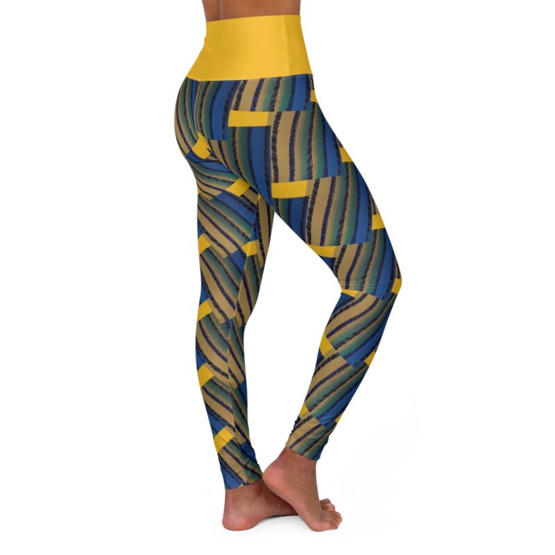 BOB Bow Colored Slatted High Waisted Leggings in Slick Yellow - Image 4