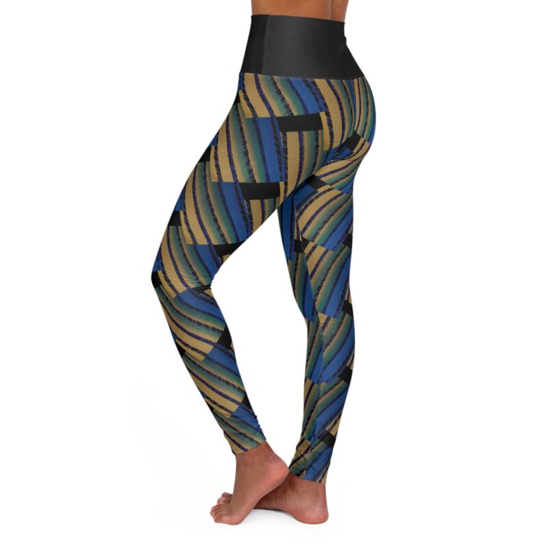 BOB Bow Colored Slatted High Waisted Leggings in Slick Black - Image 3