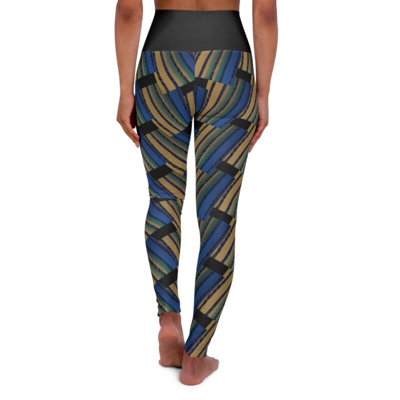 BOB Bow Colored Slatted High Waisted Leggings in Slick Black - Image 2