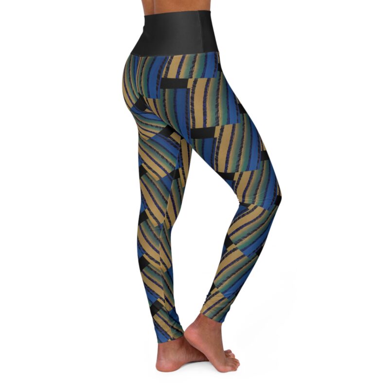 BOB Bow Colored Slatted High Waisted Leggings in Slick Black - Image 4