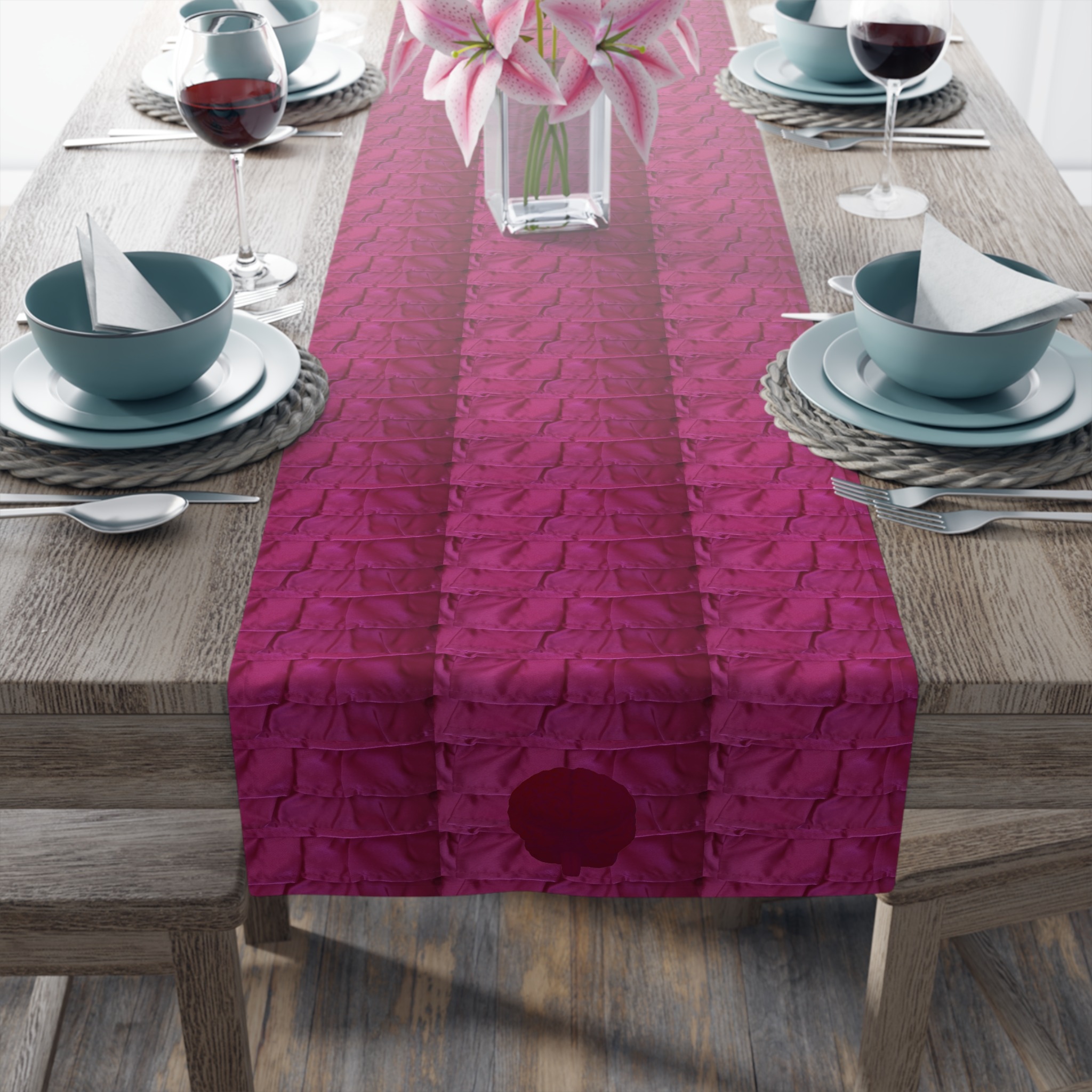 pink caterpillar table runner - Image 3