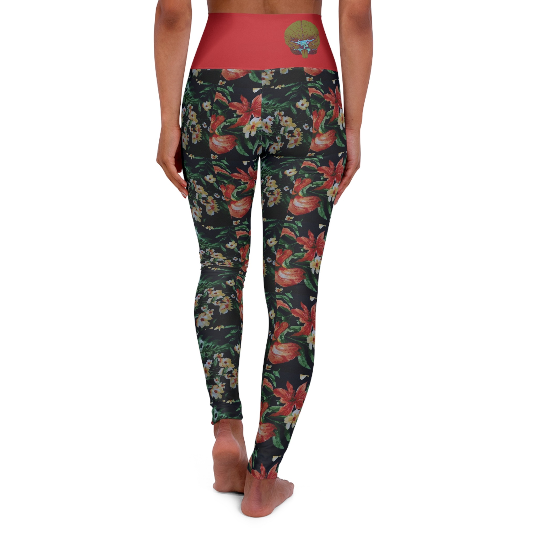 peach petals high waisted leggings - Image 2