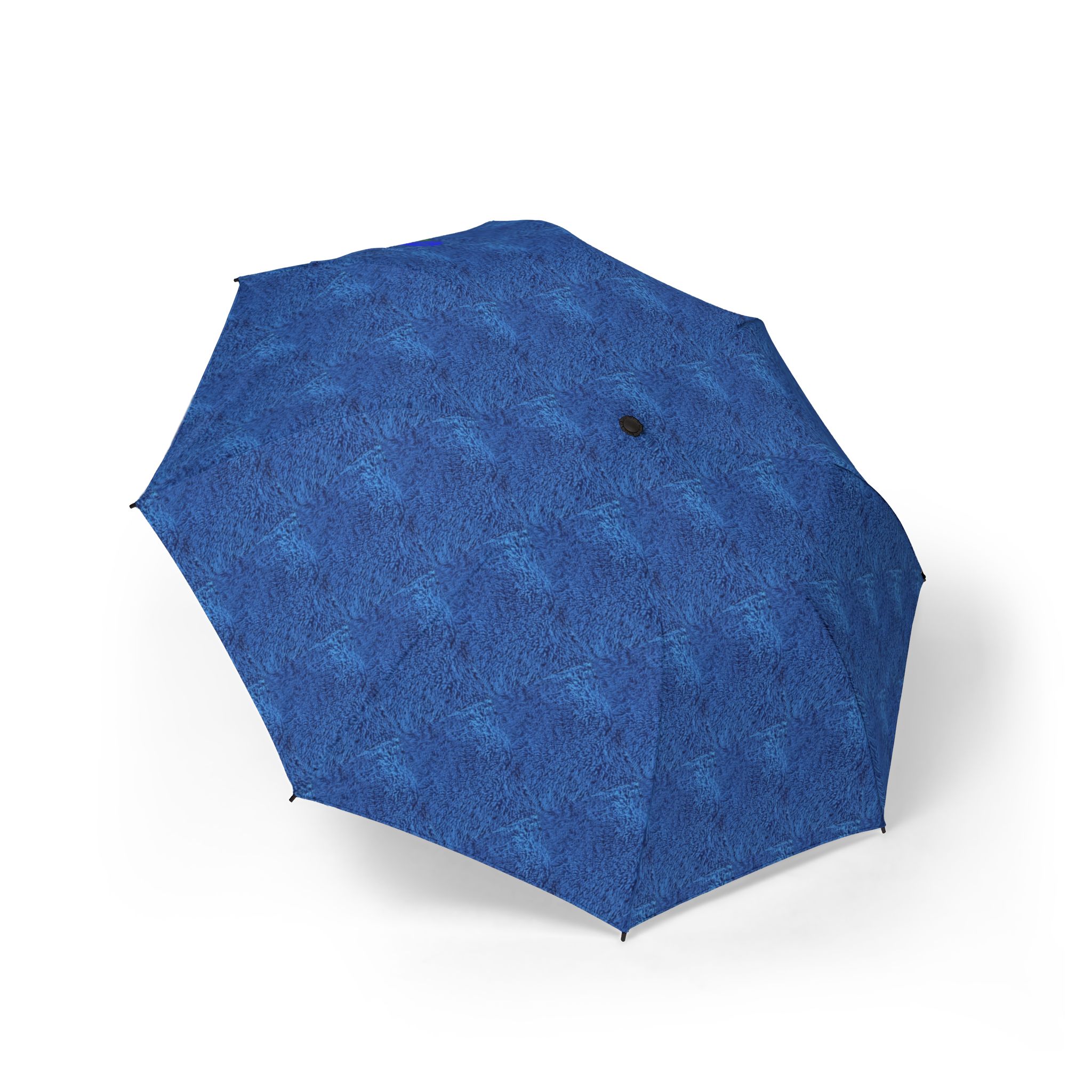 terry blue compact semi-automatic foldable travel rain umbrella - Image 2