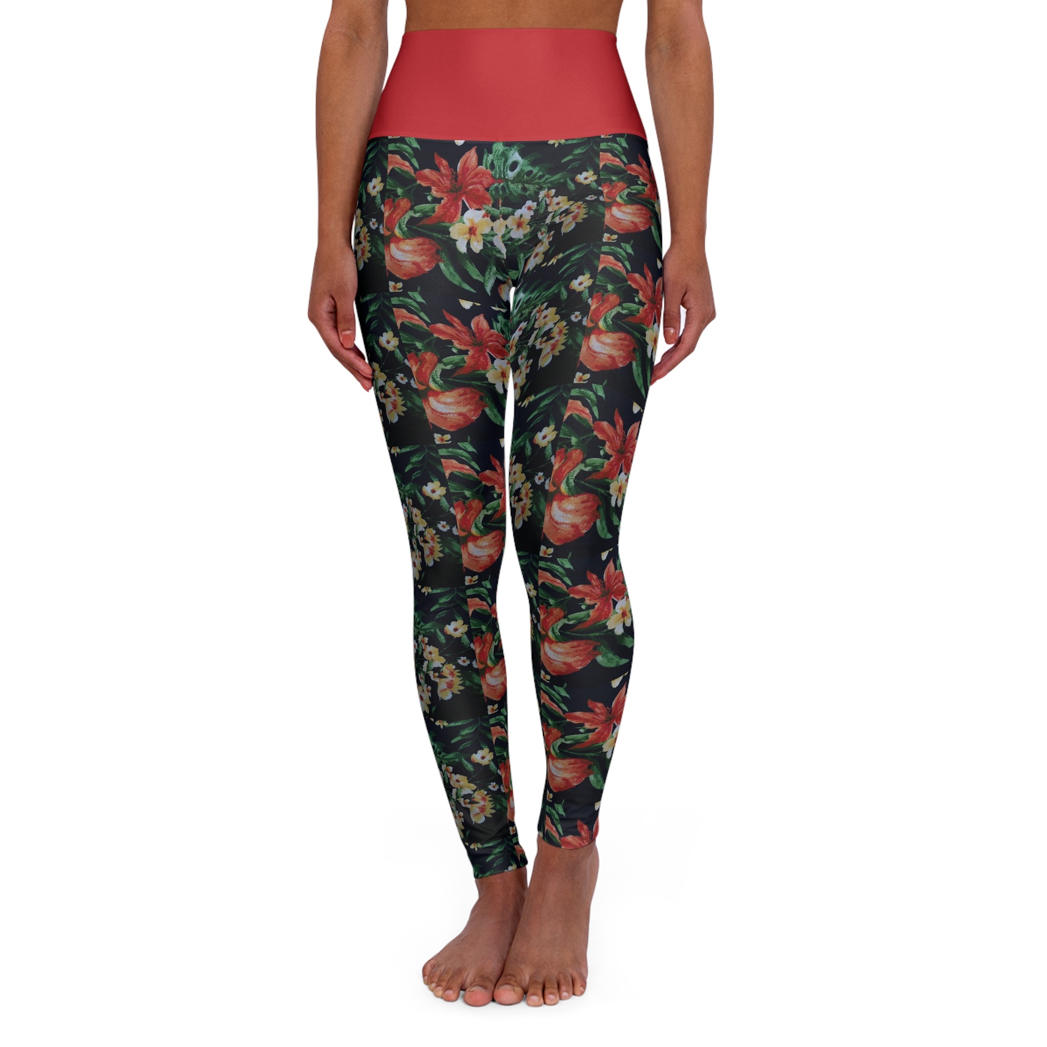 peach petals high waisted leggings