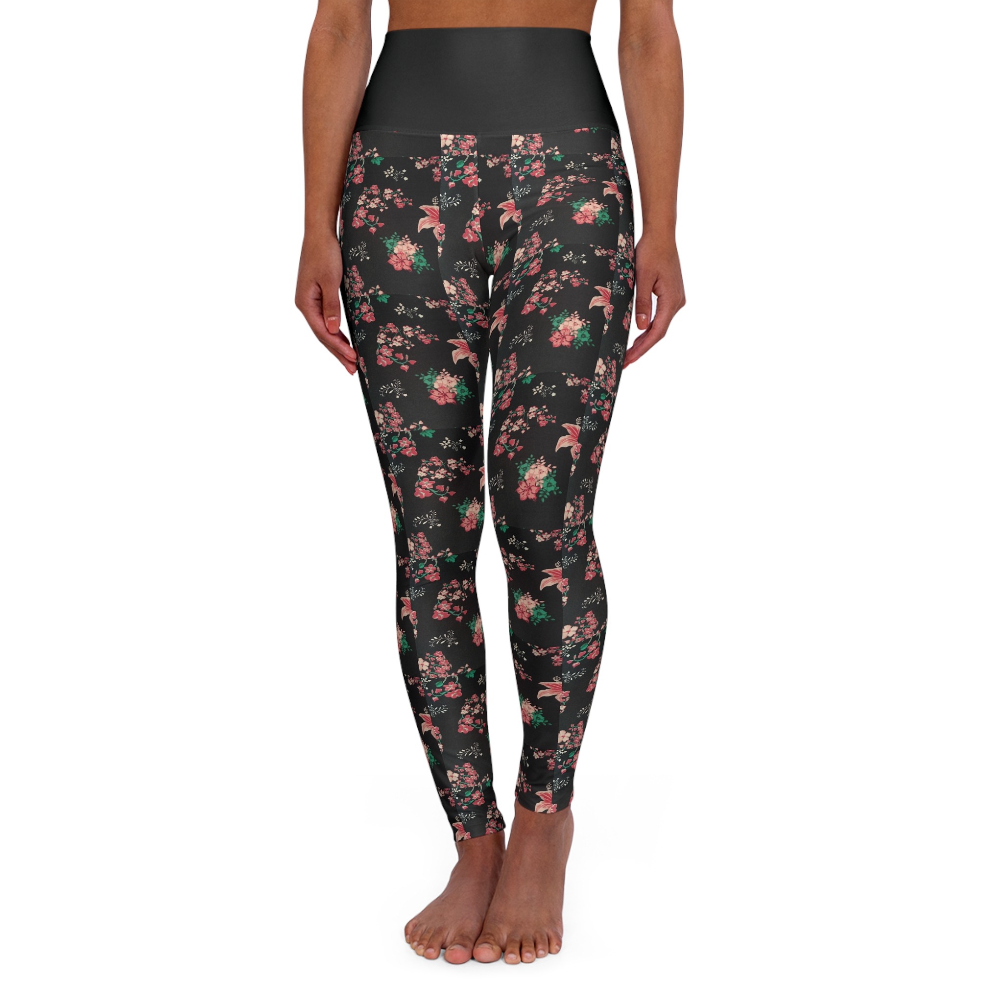cash flower high waisted leggings