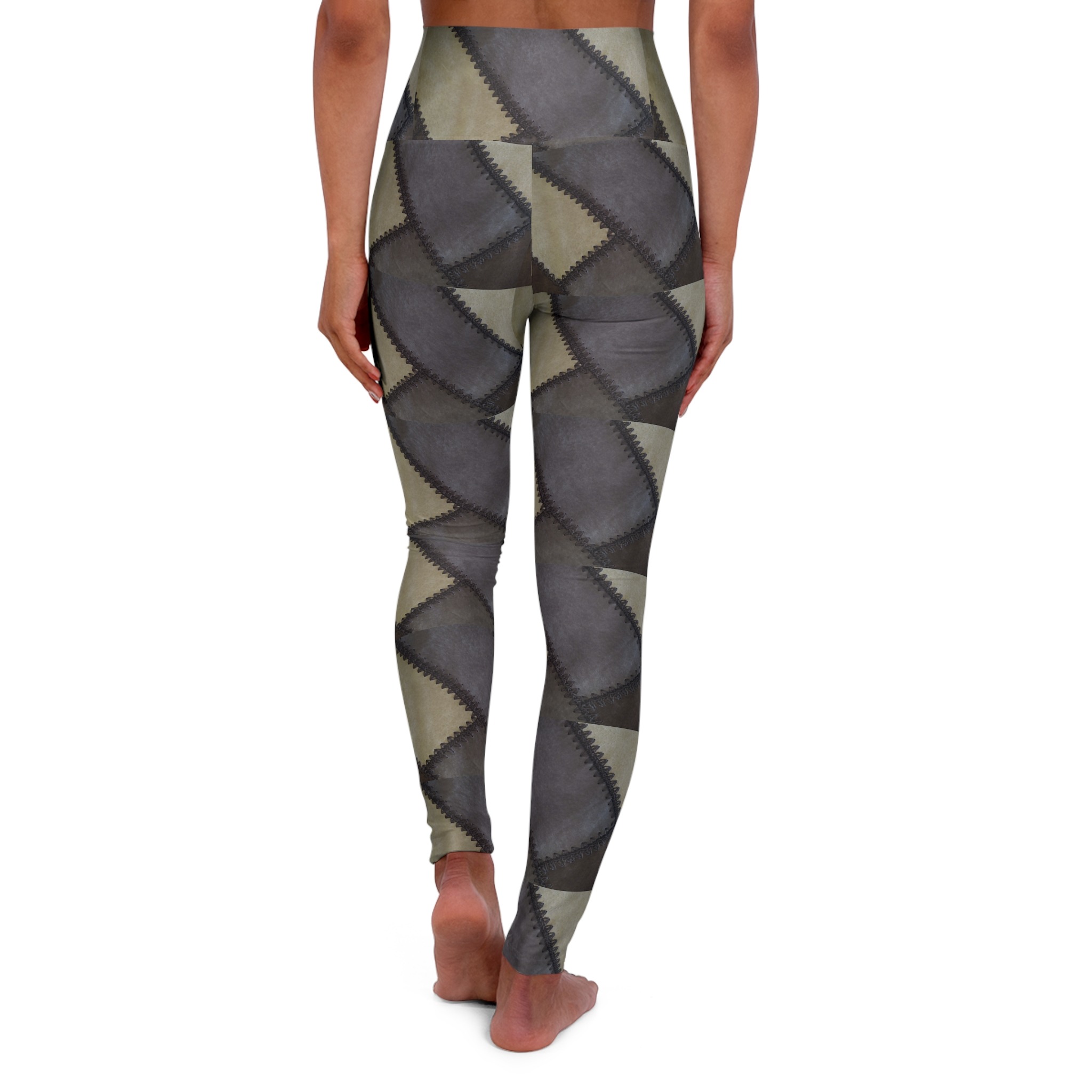 patchwork high waisted leggings - Image 2