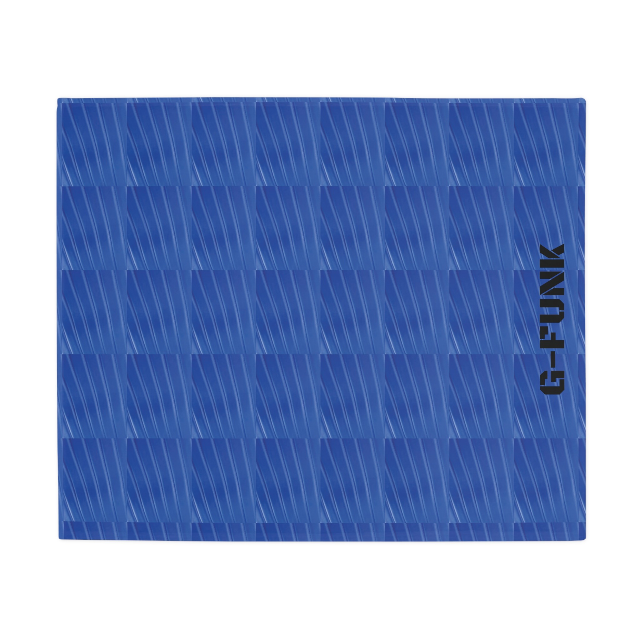 beau blue geometric plush fleece blanket - Image 6