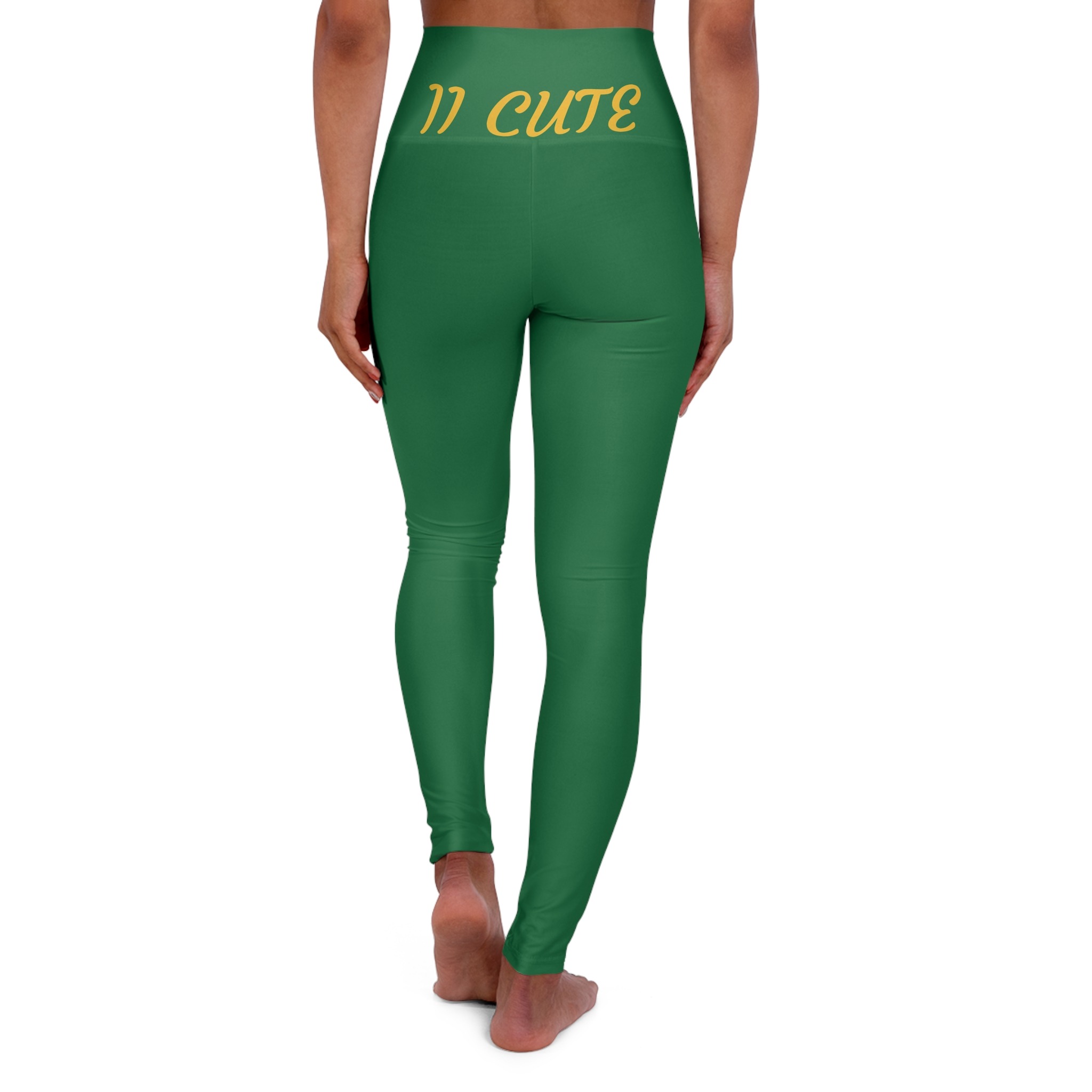 straight greenery simple high waisted leggings - Image 2