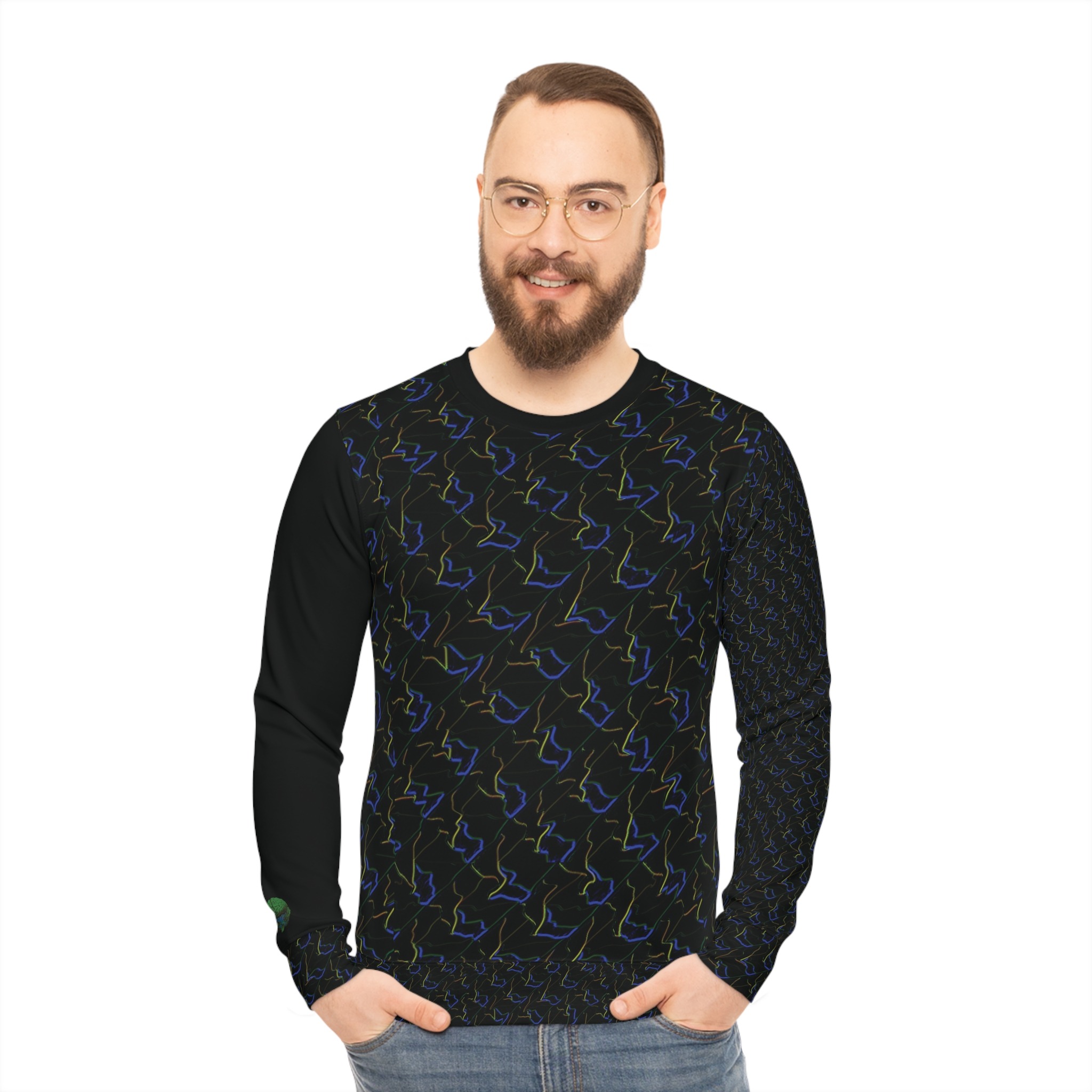 black geo line lightweight sweatshirt - Image 3