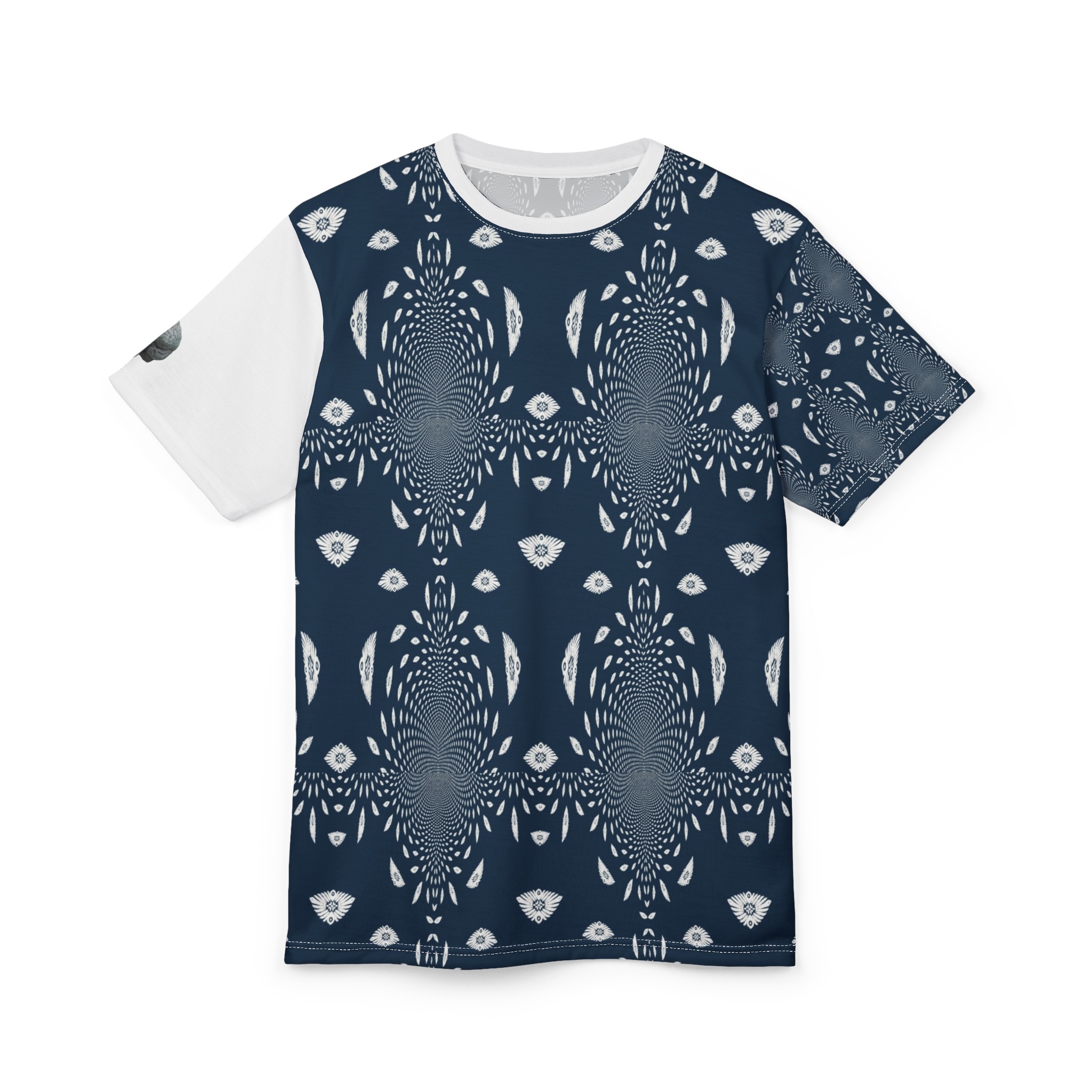 navy kaleidoscope cut & sew t-shirt