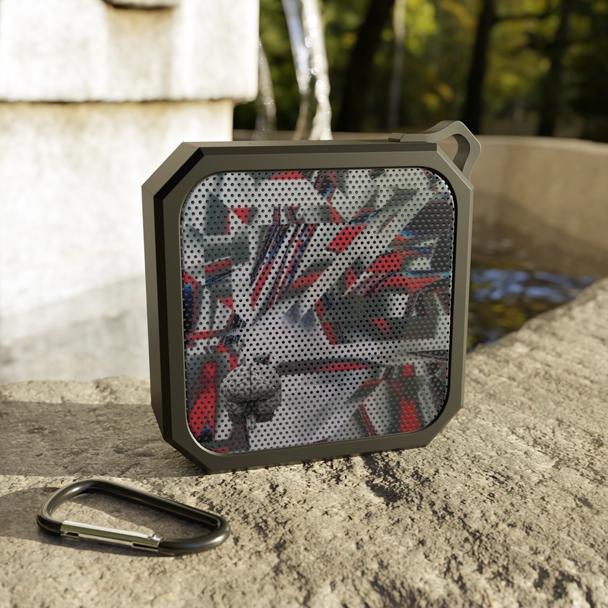 grey abstract blackwater outdoor bluetooth speaker
