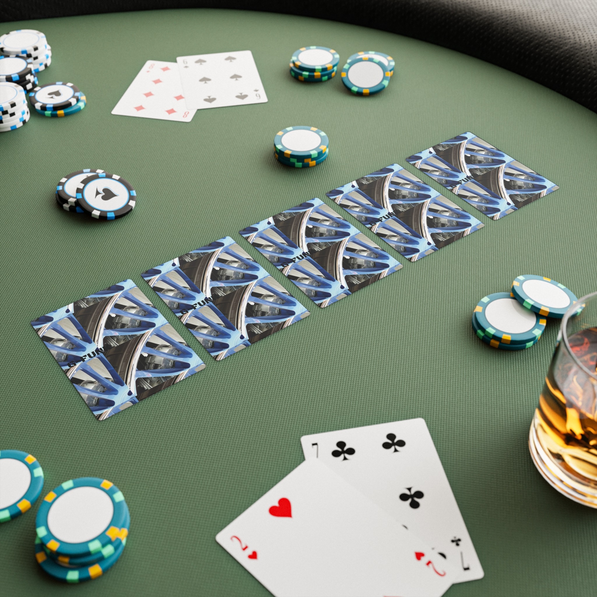 beau blue poker cards