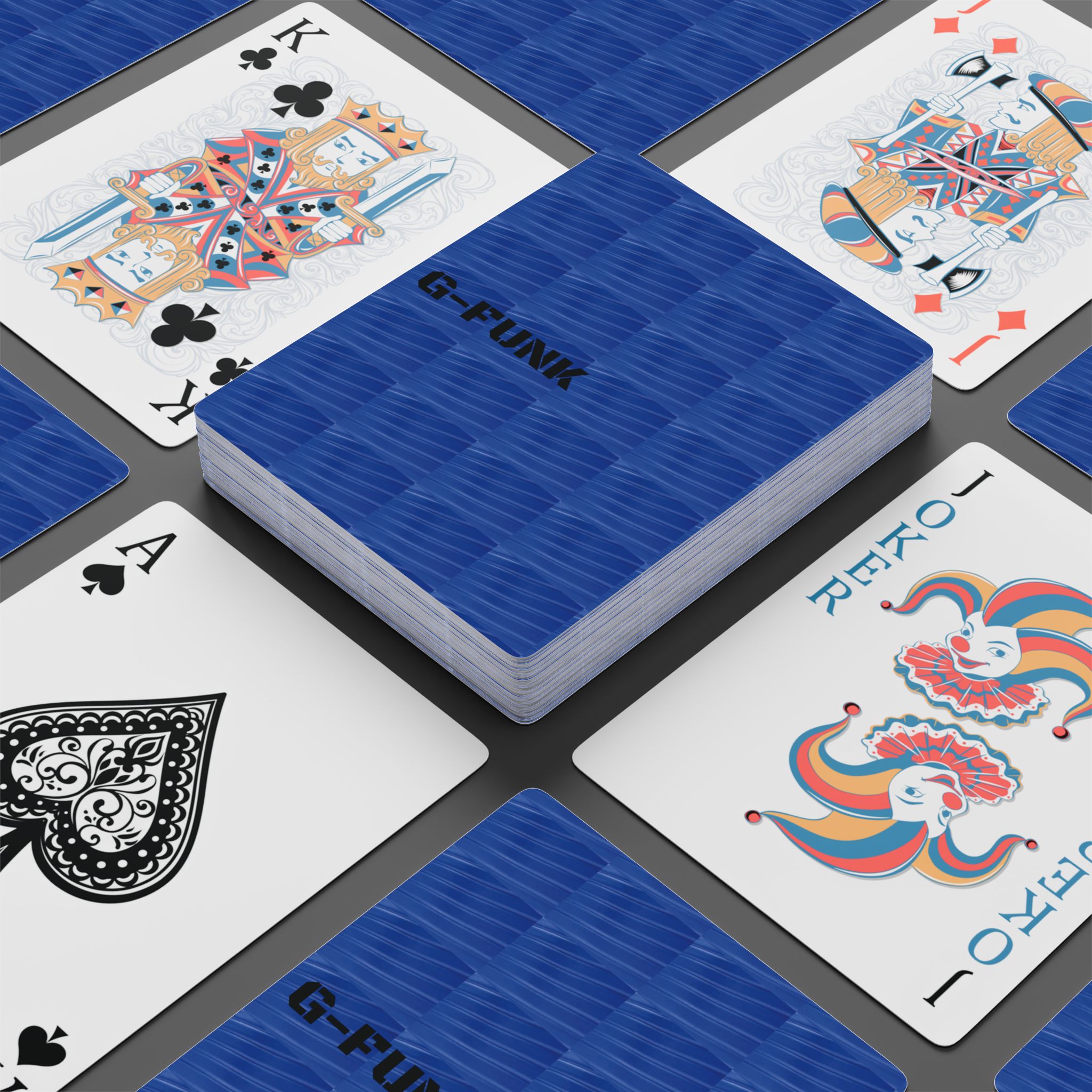 beau blue poker playing cards — spade ace casino deck