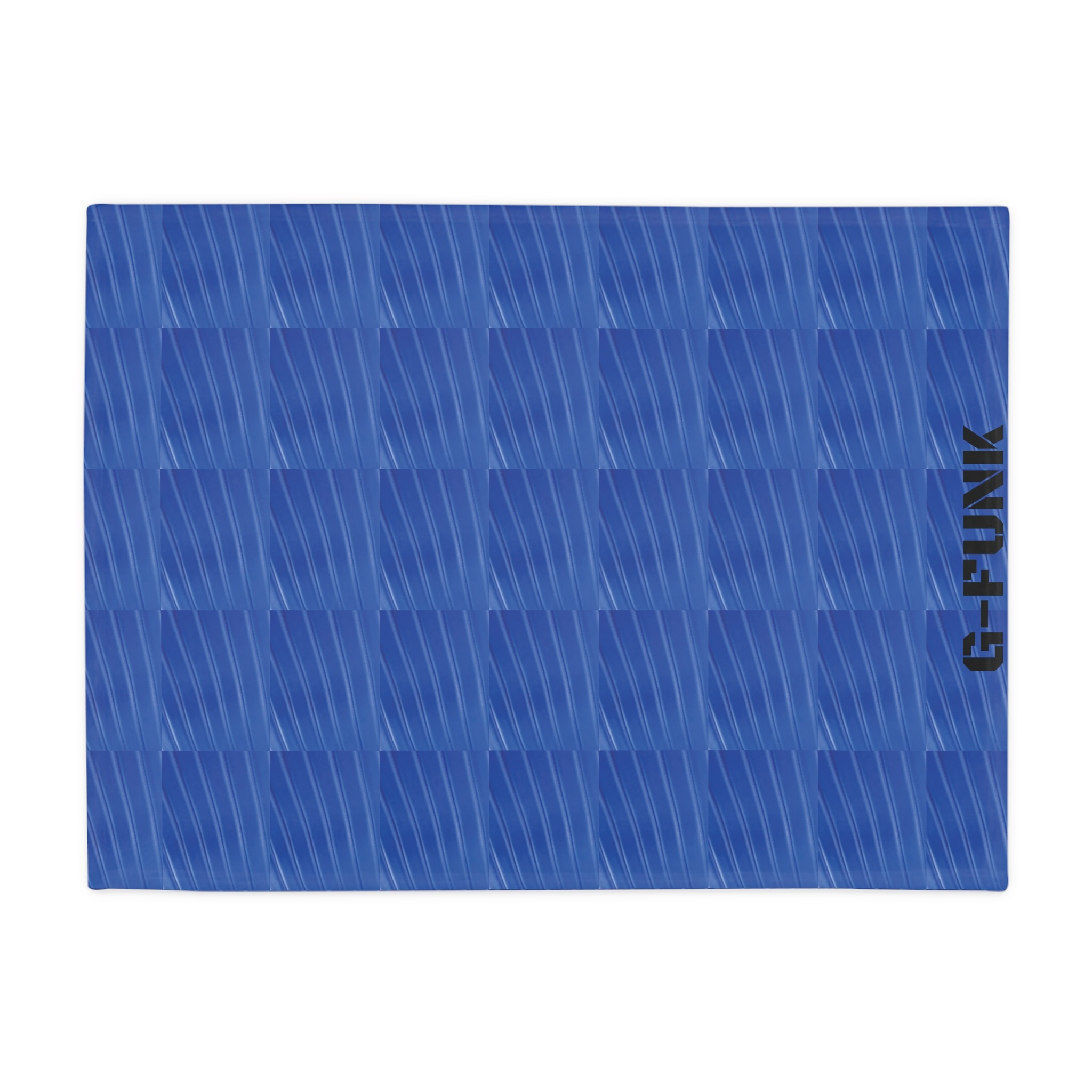 beau blue geometric plush fleece blanket - Image 2