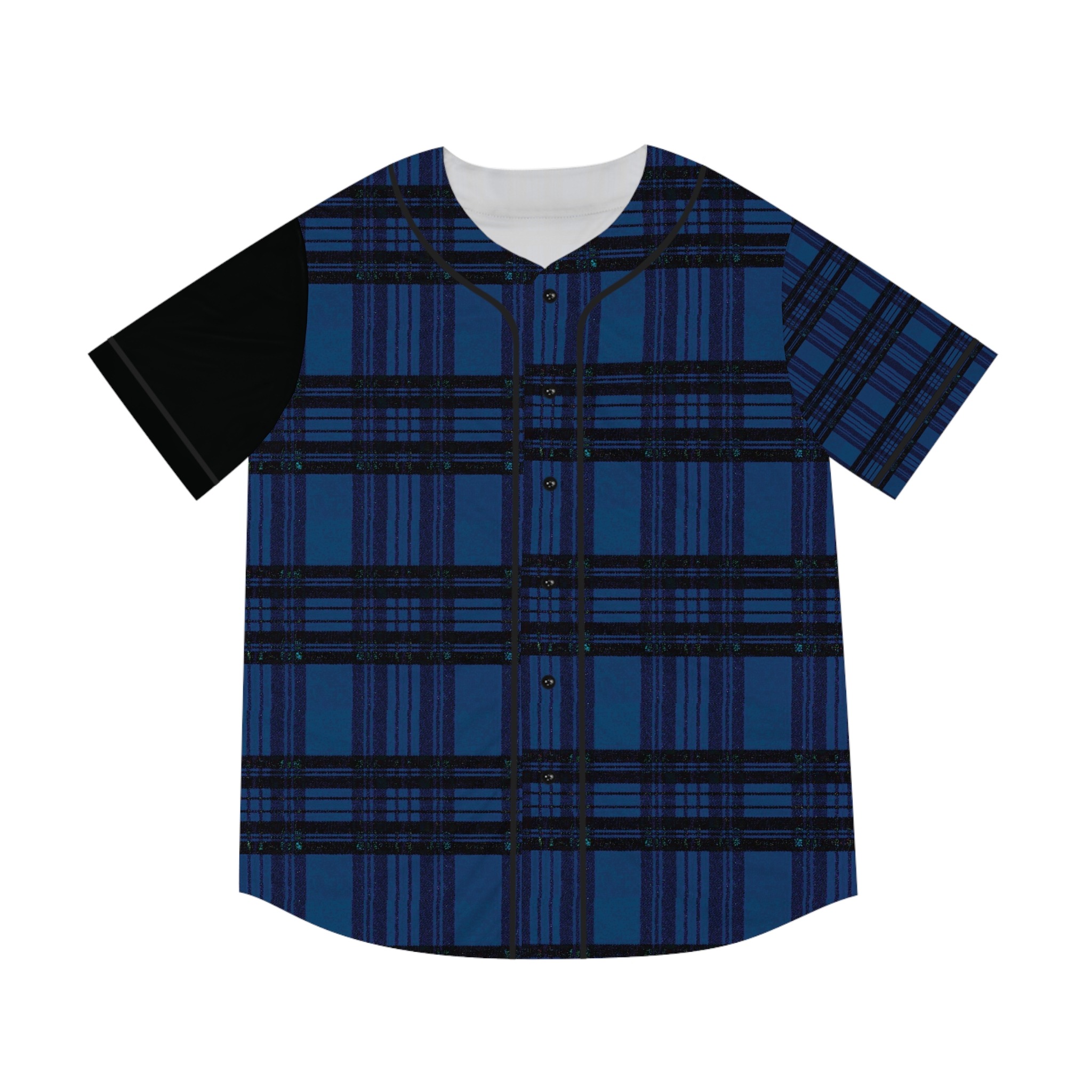 tartan blue plaid baseball jersey - Image 5