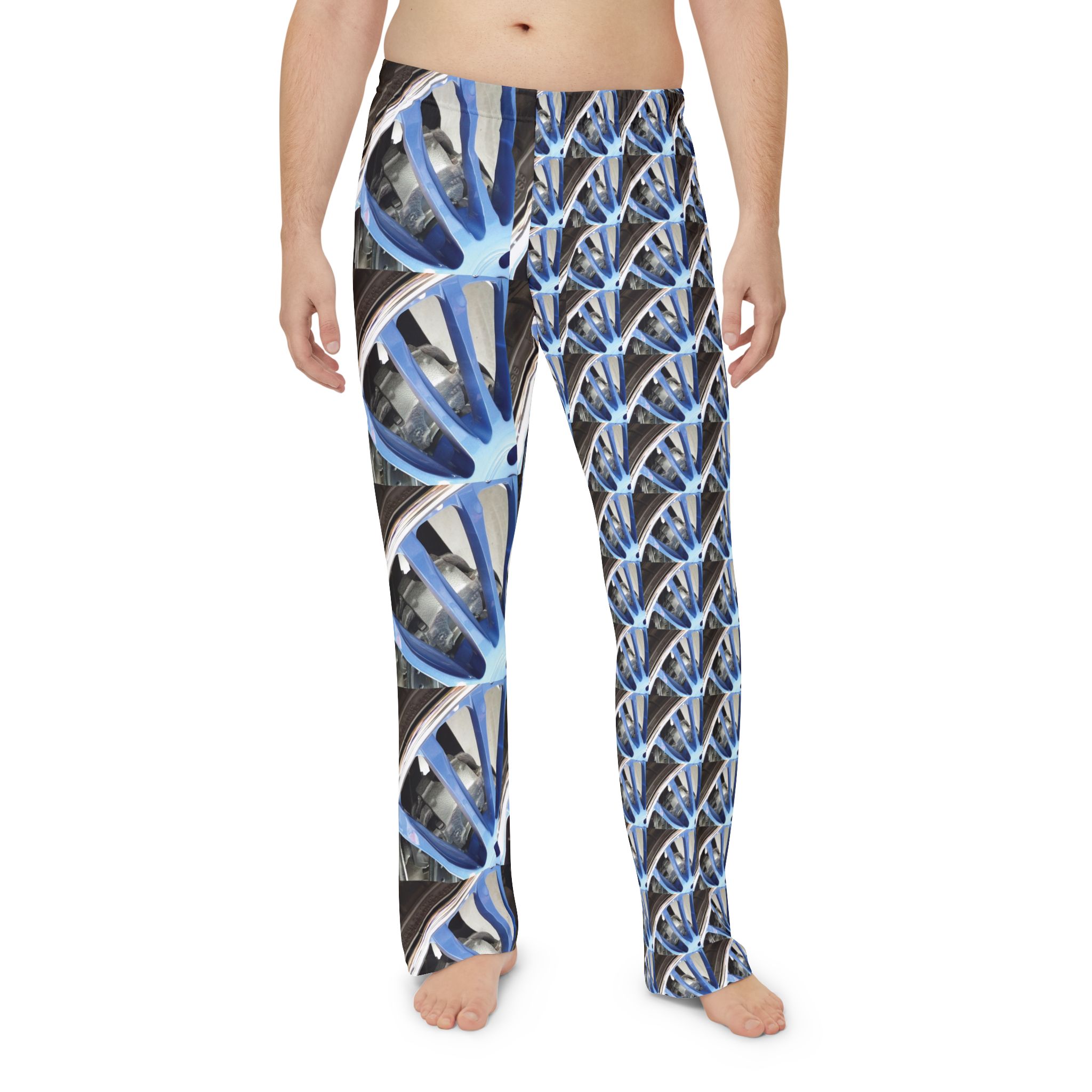 men's beau blue big wheel pajama pants — automotive alloy lounge pants - Image 3