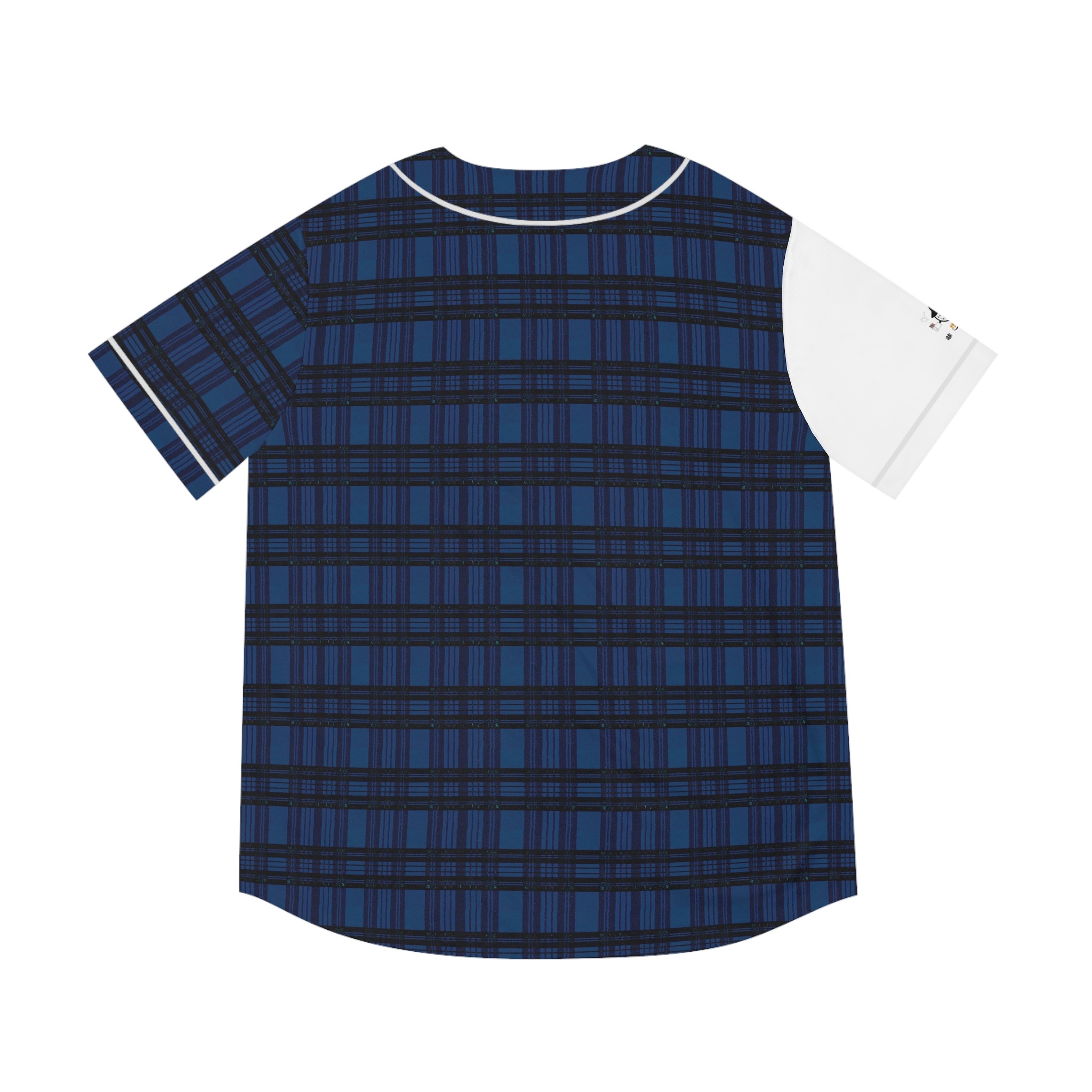 tartan blue plaid baseball jersey - Image 2