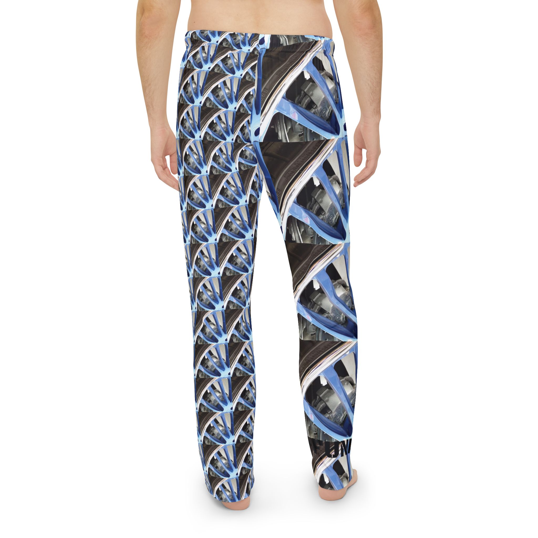 men's beau blue big wheel pajama pants — automotive alloy lounge pants - Image 4