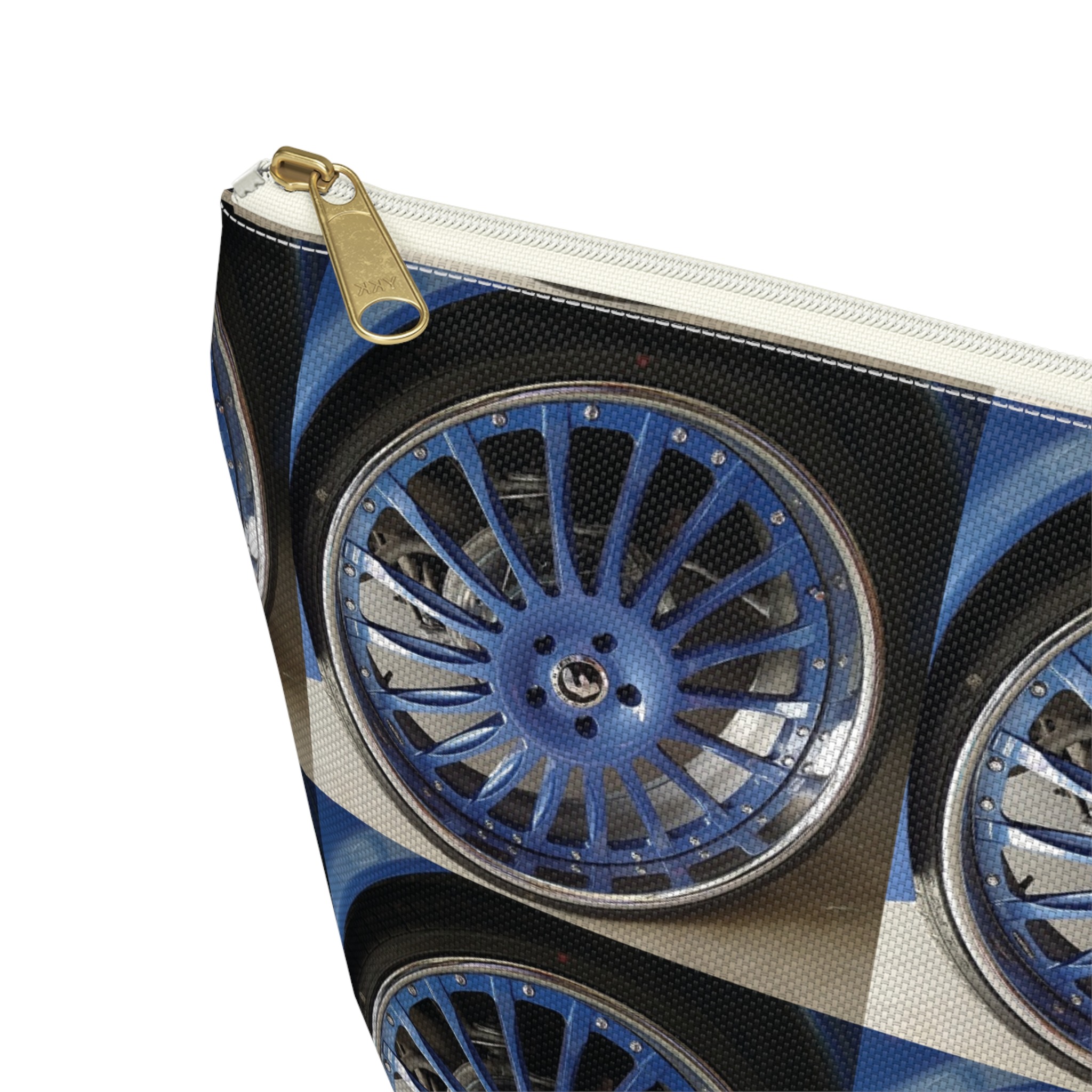 beau blue big wheel makeup & tool organizer — g-body alloy inspired t-bottom accessory pouch - Image 12