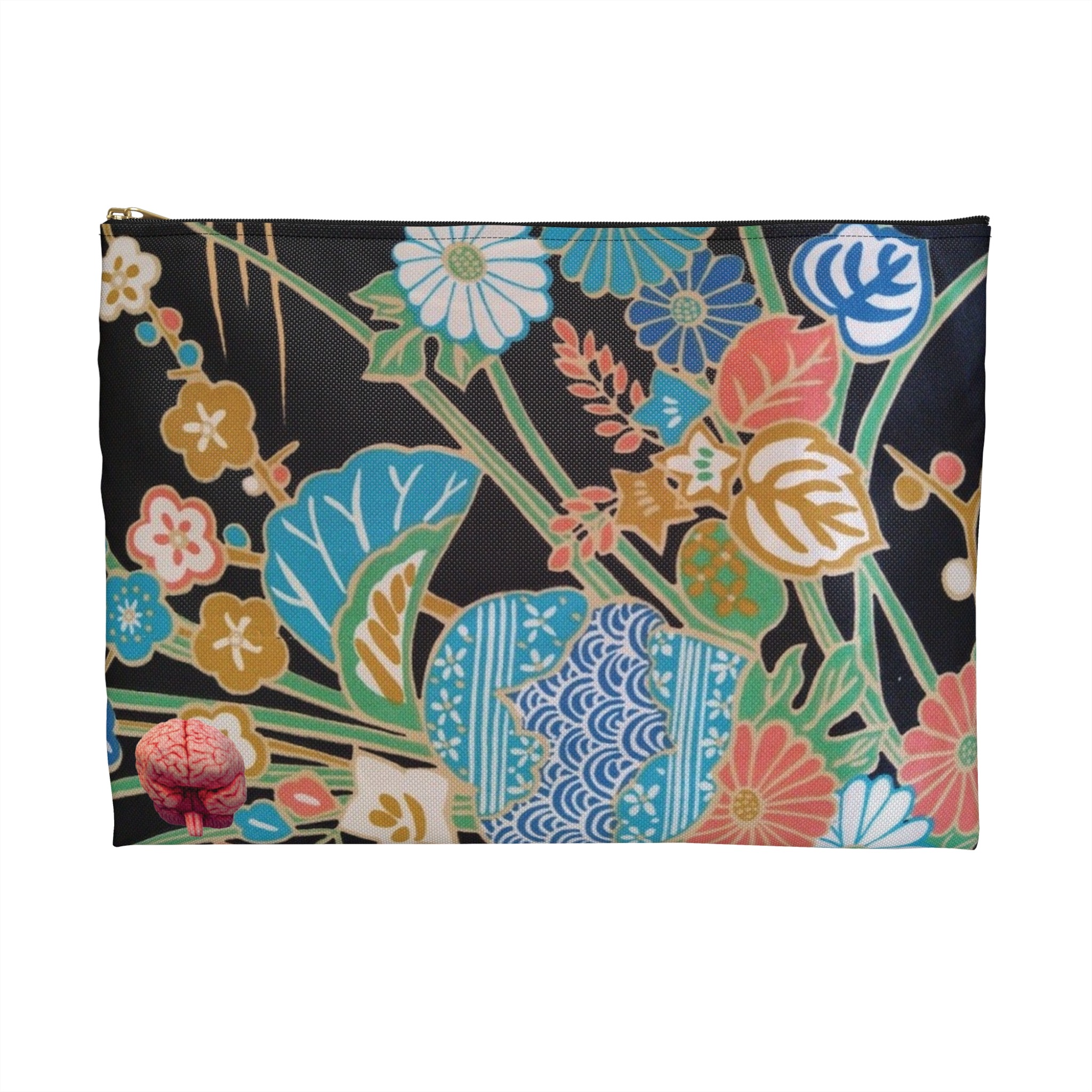 kimono flat accessory pouch — japanese inspired cosmetic bag & tool organizer - Image 2