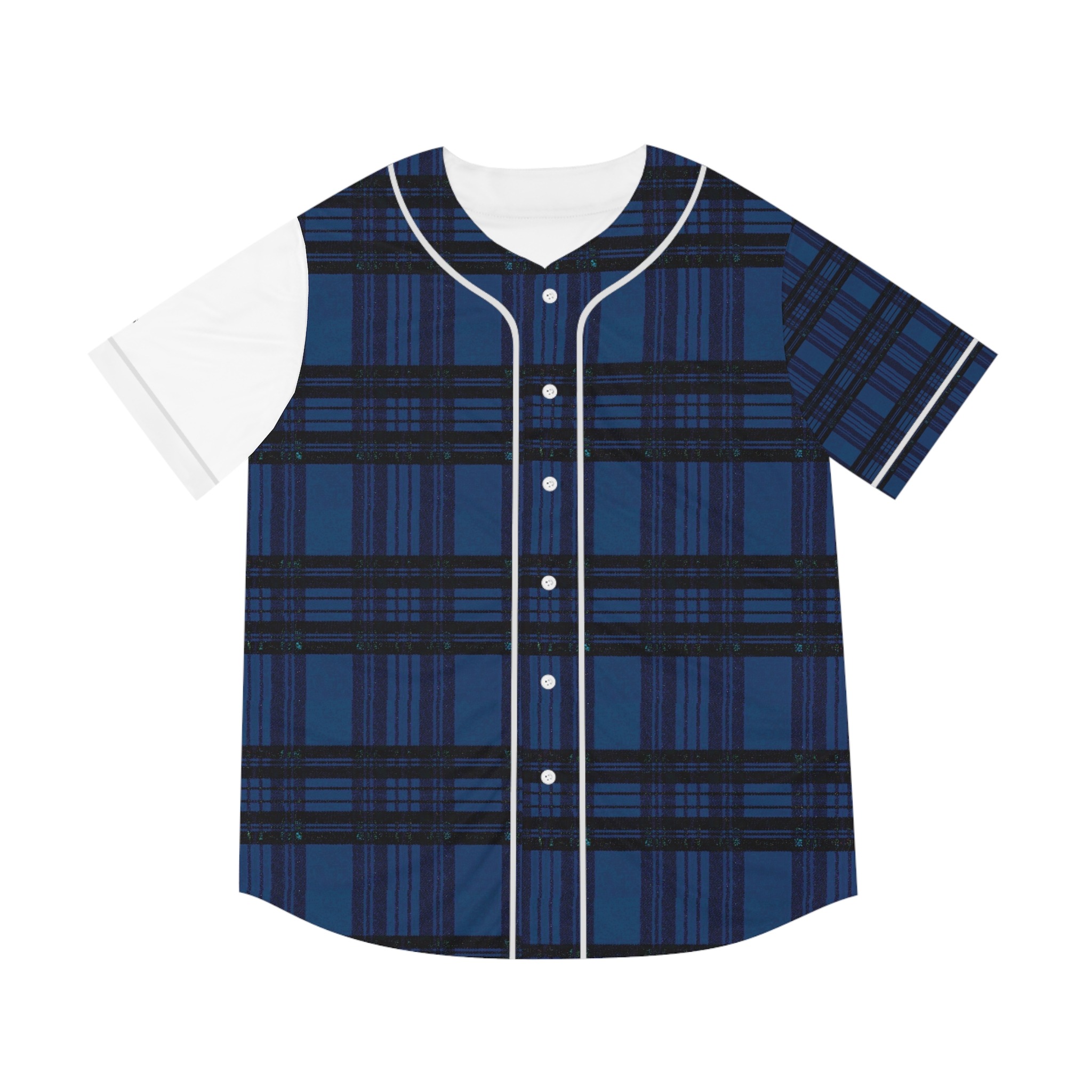 tartan blue plaid baseball jersey