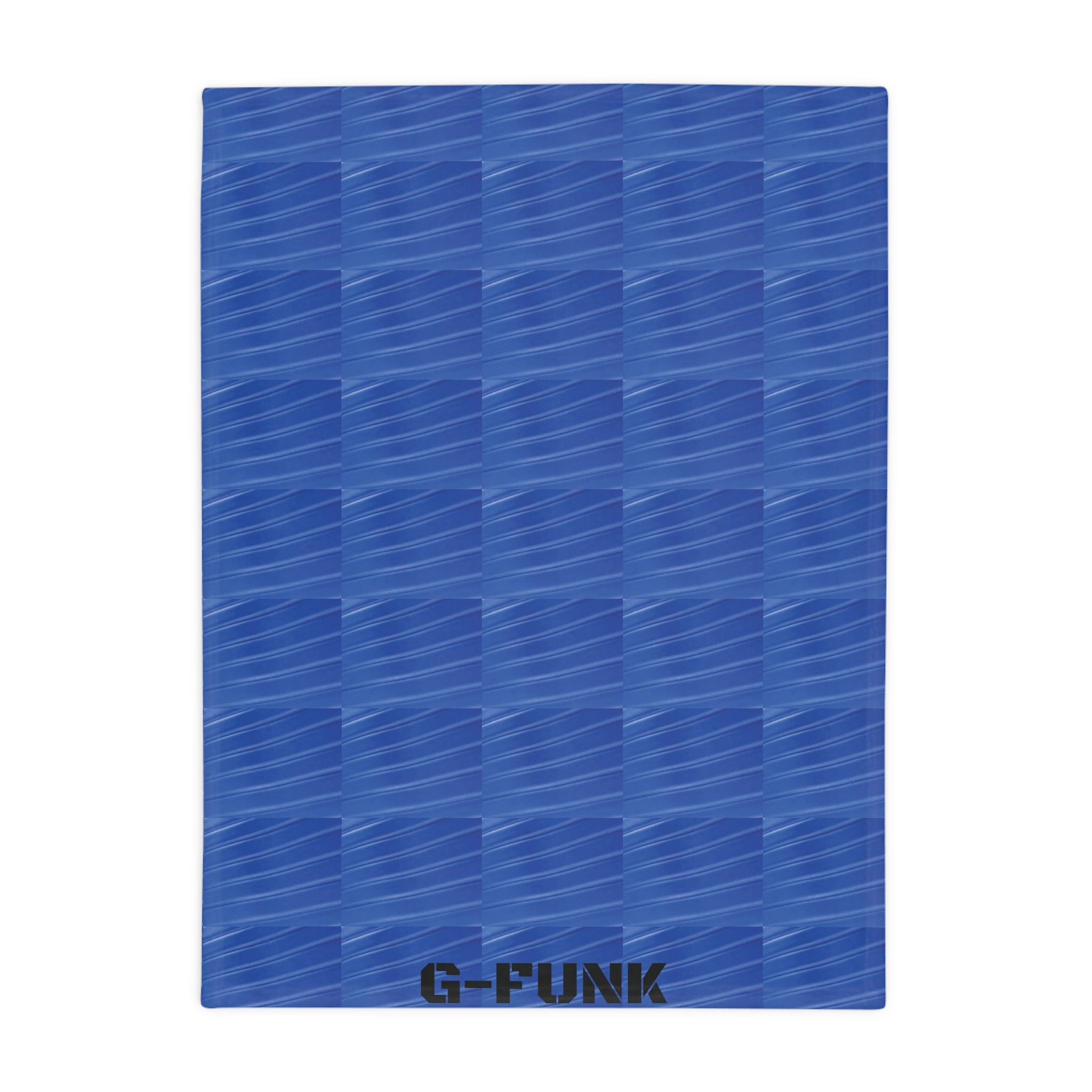 beau blue geometric plush fleece blanket