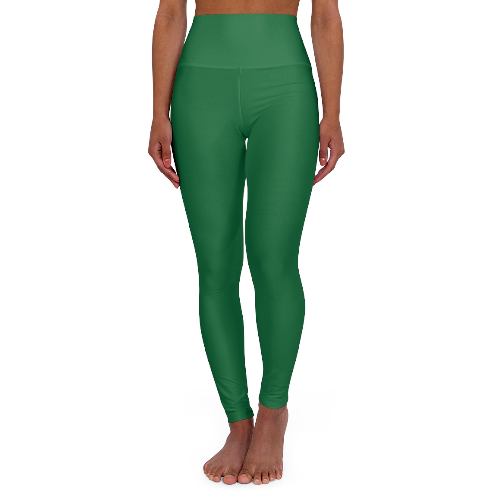 straight greenery simple high waisted leggings